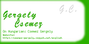 gergely csemez business card